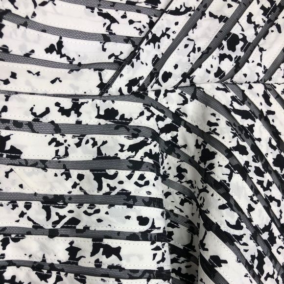 Parker Silk Black White Print Mesh Mini Skirt - Picture 10 of 16
